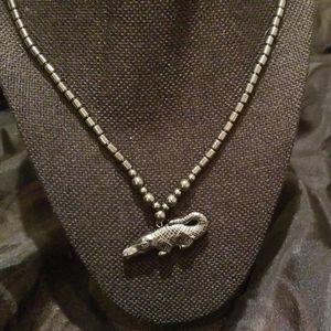 Hematite Alligator Necklace